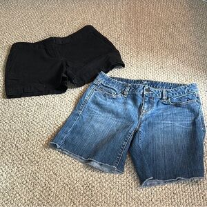 Ann Taylor Loft Stylish Black and Blue Women's Shorts Set of 2 Size 0